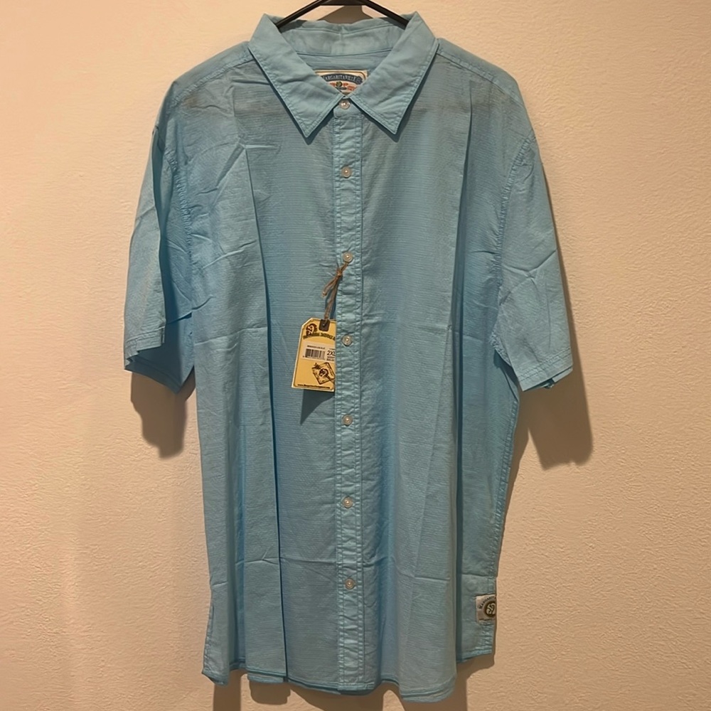 NWT Margaritaville Blue Button Down Shirt XXL